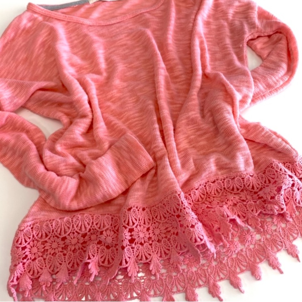 Boho Peach Sheer Summer Knit Top